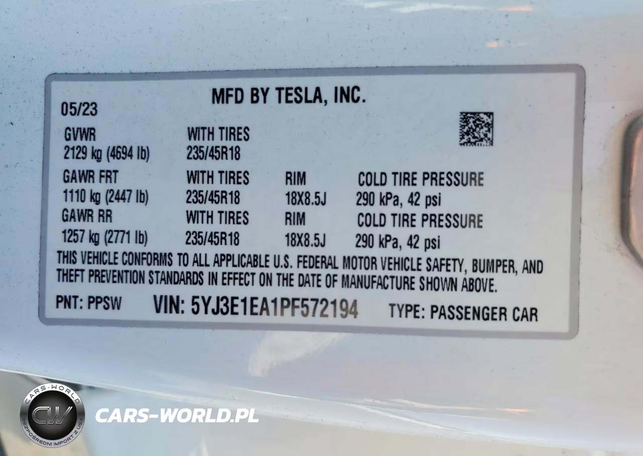 2023 Tesla Model 3 VIN:5YJ3E1EA1PF572194 - 12