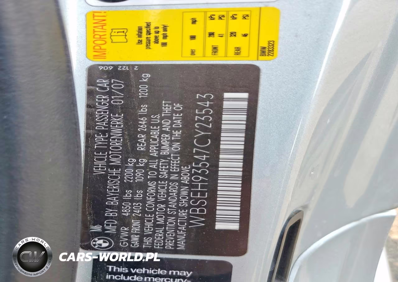 2007 BMW M6 VIN:WBSEH93547CY23543 - 12