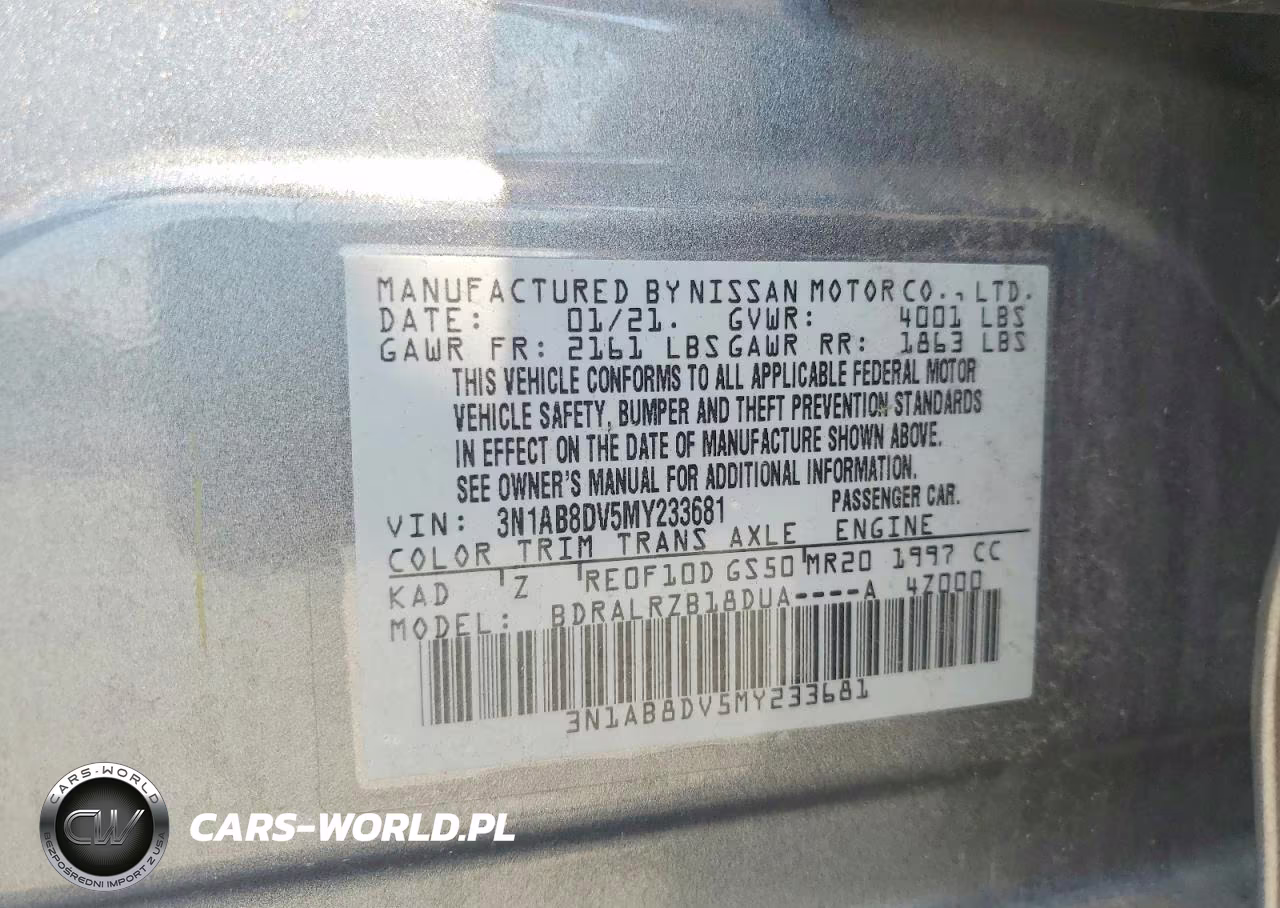 2021 Nissan Sentra Sr VIN:3N1AB8DV5MY233681 - 12