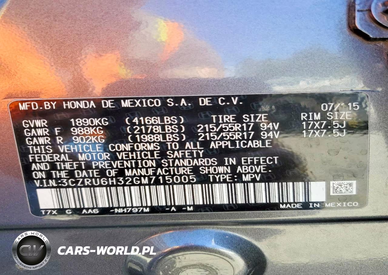 2016 Honda Hr-V Lx VIN:3CZRU6H32GM715005 - 14