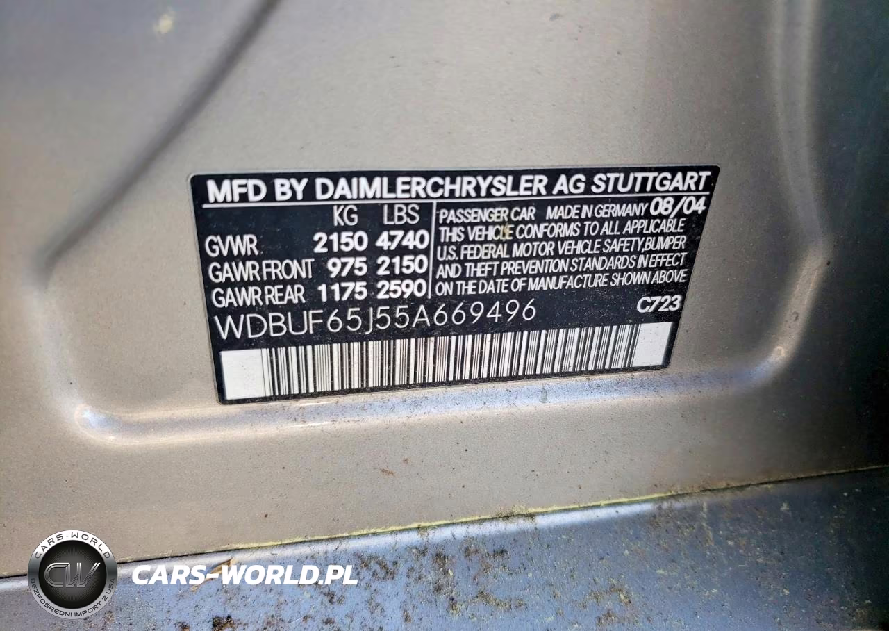 2005 Mercedes-Benz E 320 VIN:WDBUF65J55A669496 - 12