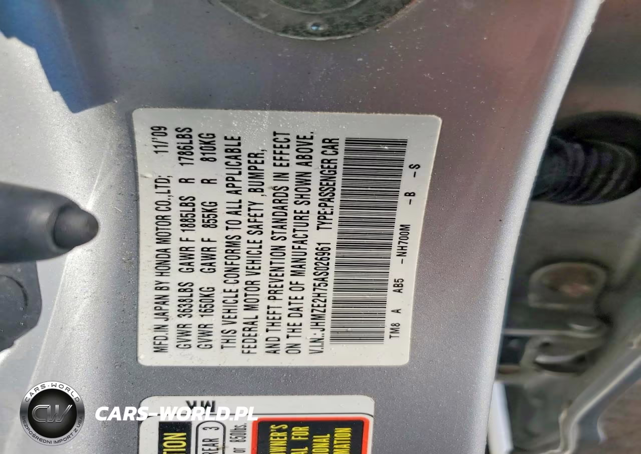 2010 Honda Insight Ex VIN:JHMZE2H75AS026961 - 12