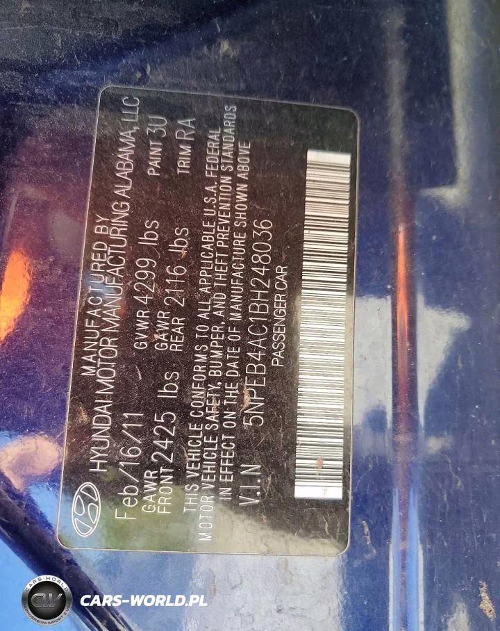 2011 Hyundai Sonata Gls VIN:5NPEB4AC1BH248036 - 12