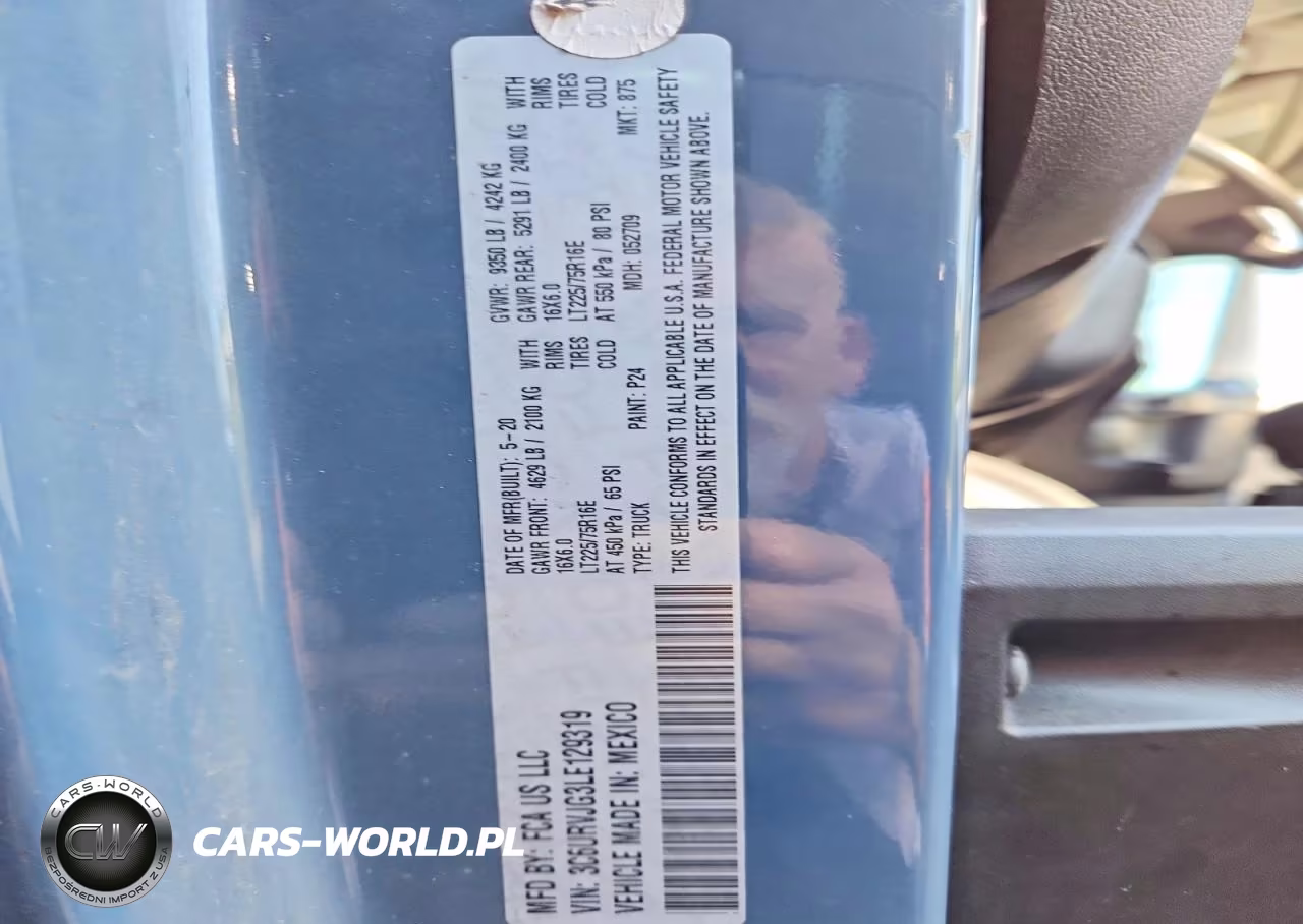 2020 Ram Promaster 3500 Delivery Van VIN:3C6URVJG3LE129319 - 13