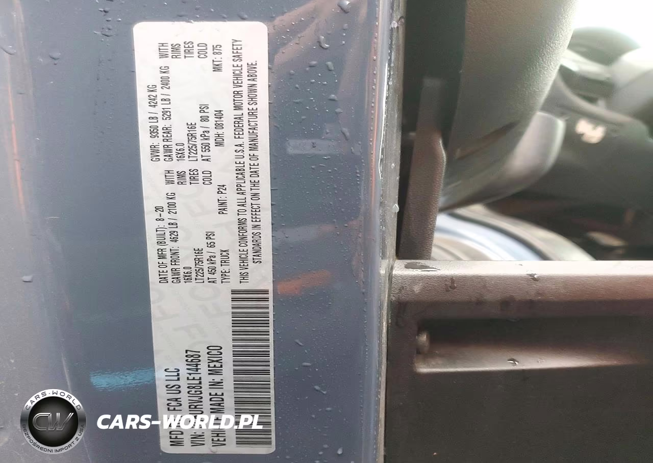2020 Ram Promaster 3500 Delivery Van VIN:3C6URVJG8LE144687 - 13