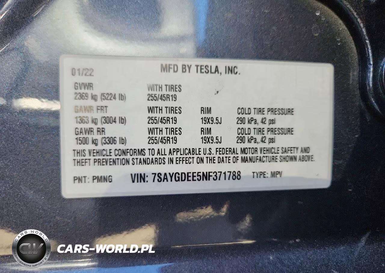 2022 Tesla Model Y VIN:7SAYGDEE5NF371788 - 14