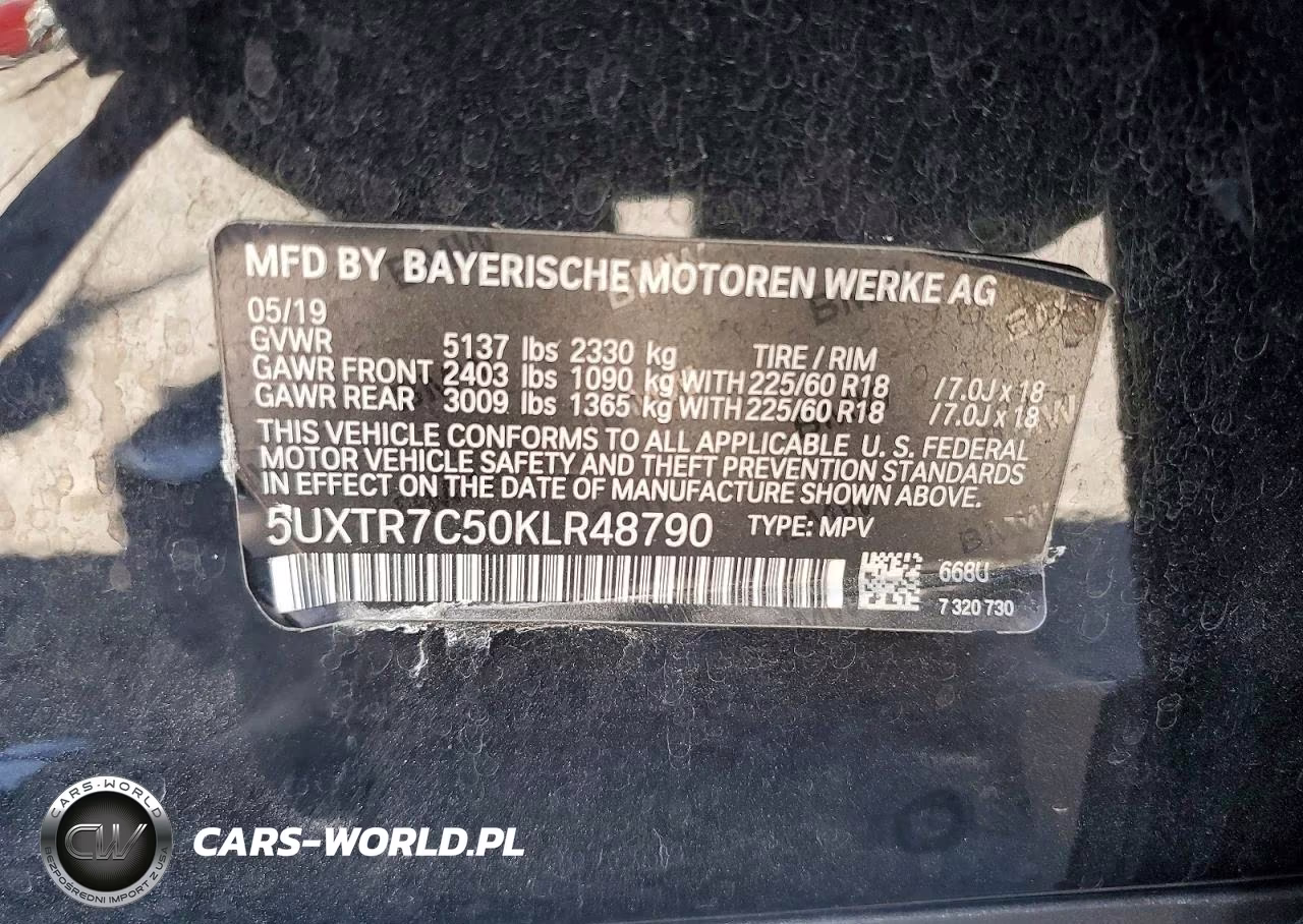 2019 BMW X3 Sdrive30I VIN:5UXTR7C50KLR48790 - 12