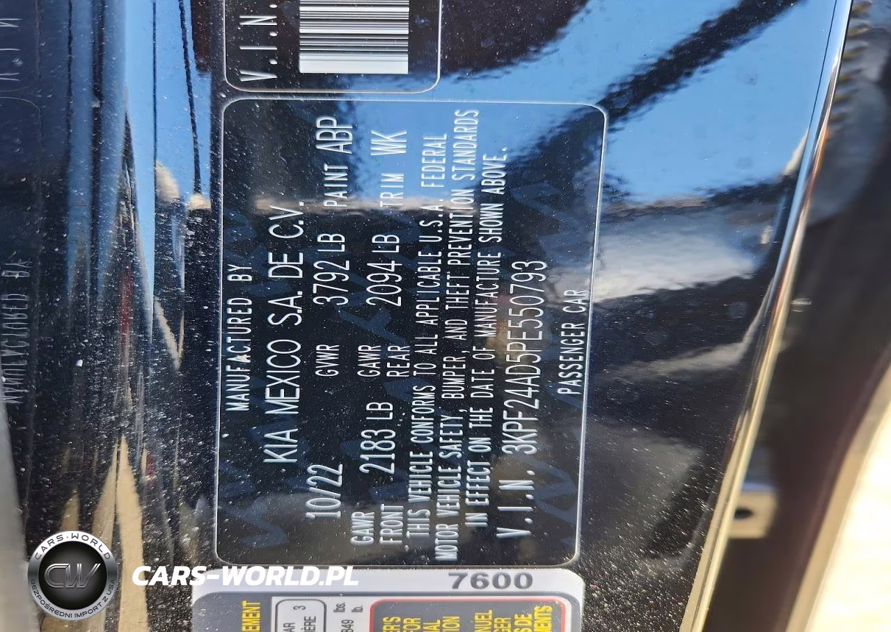 2023 Kia Forte Lx VIN:3KPF24AD5PE550793 - 12