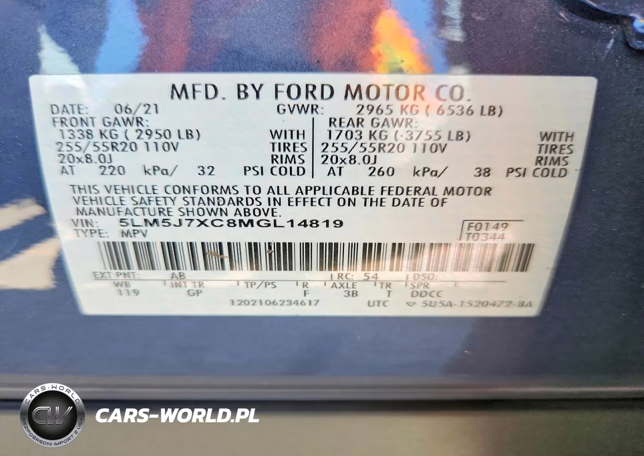 2021 Lincoln Aviator Reserve VIN:5LM5J7XC8MGL14819 - 14