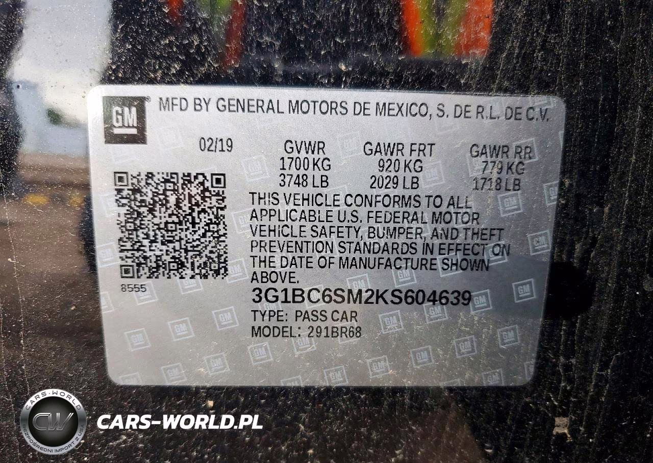 2019 Chevrolet Cruze Ls VIN:3G1BC6SM2KS604639 - 12