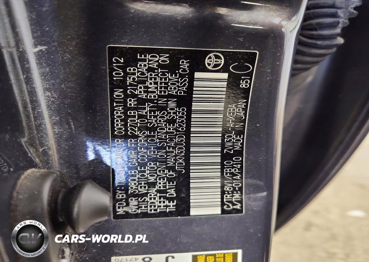 2013 Toyota Prius Two VIN:JTDKN3DU3D1623055 - 13