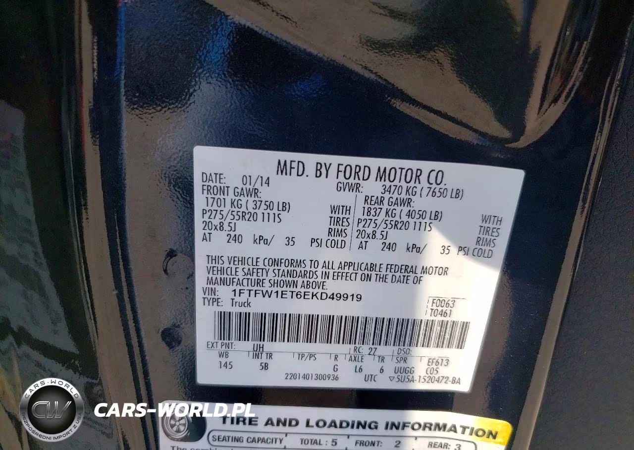 2014 Ford F150 Supercrew VIN:1FTFW1ET6EKD49919 - 12