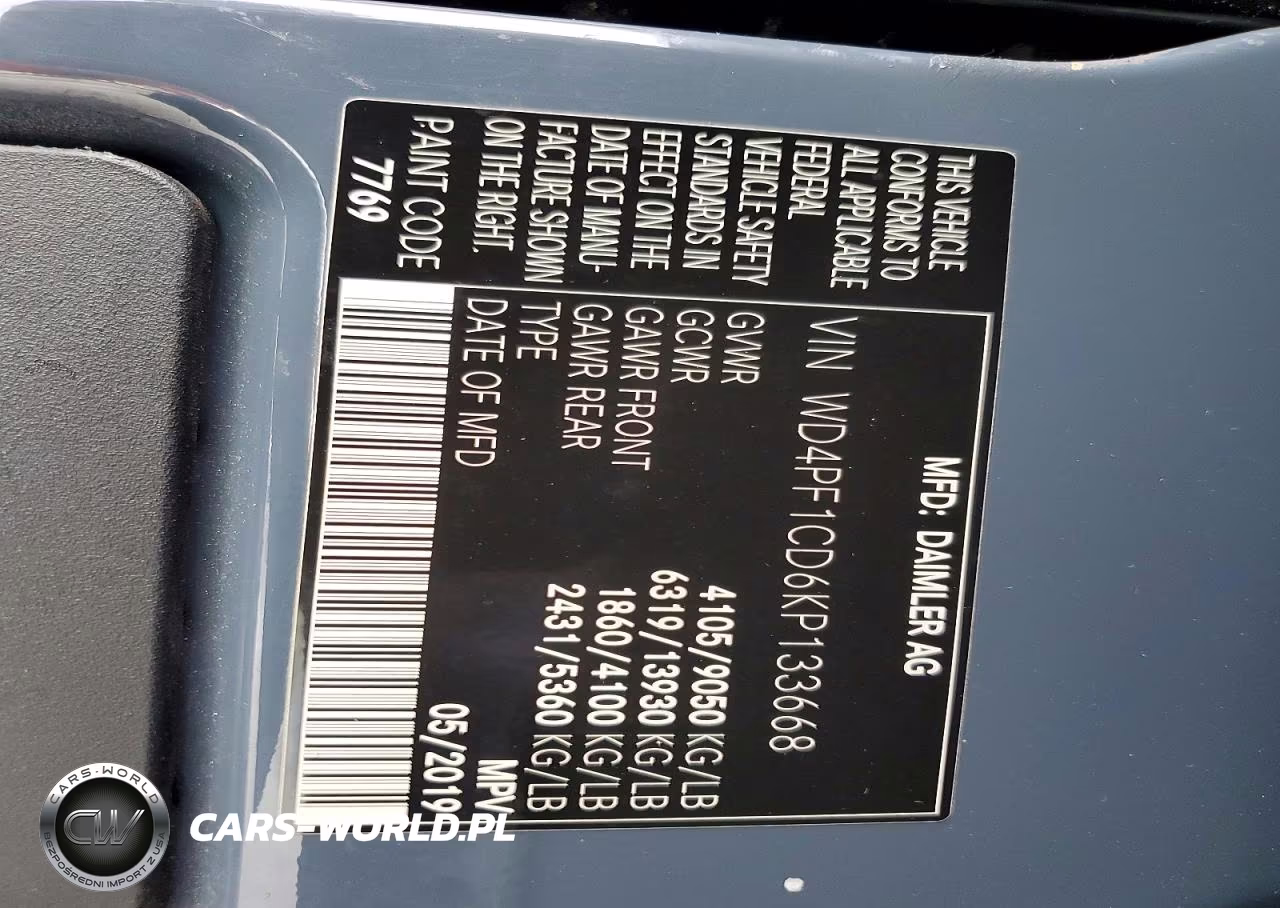 2019 Mercedes-Benz Sprinter 2500-3500 VIN:WD4PF1CD6KP133668 - 13