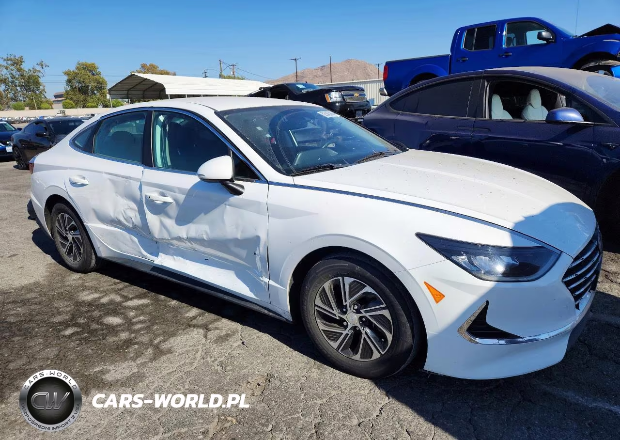 2021 Hyundai Sonata Hybrid Blue VIN:KMHL24JJ3MA033754 - 4