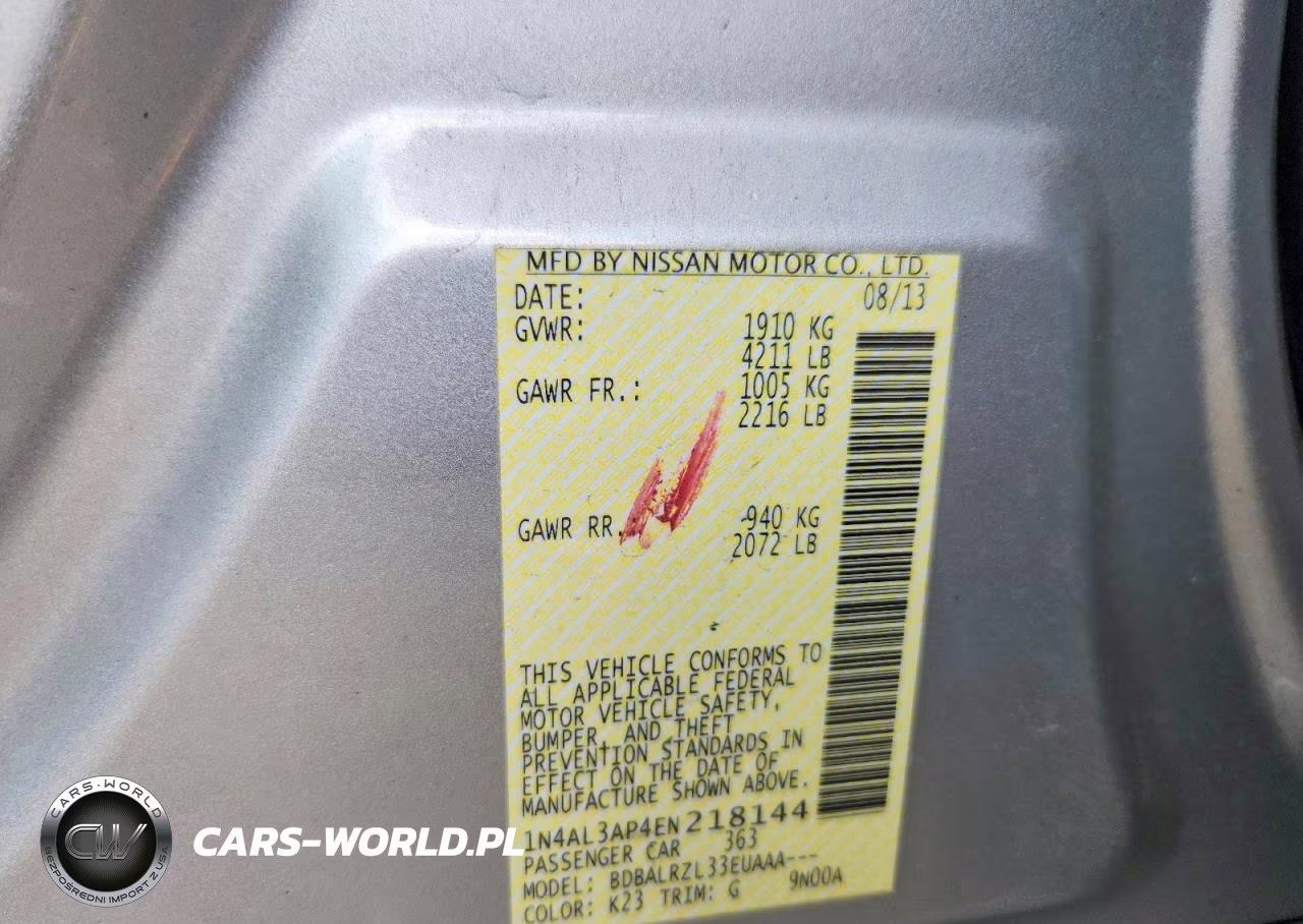 2014 Nissan Altima 2.5 VIN:1N4AL3AP4EN218144 - 12