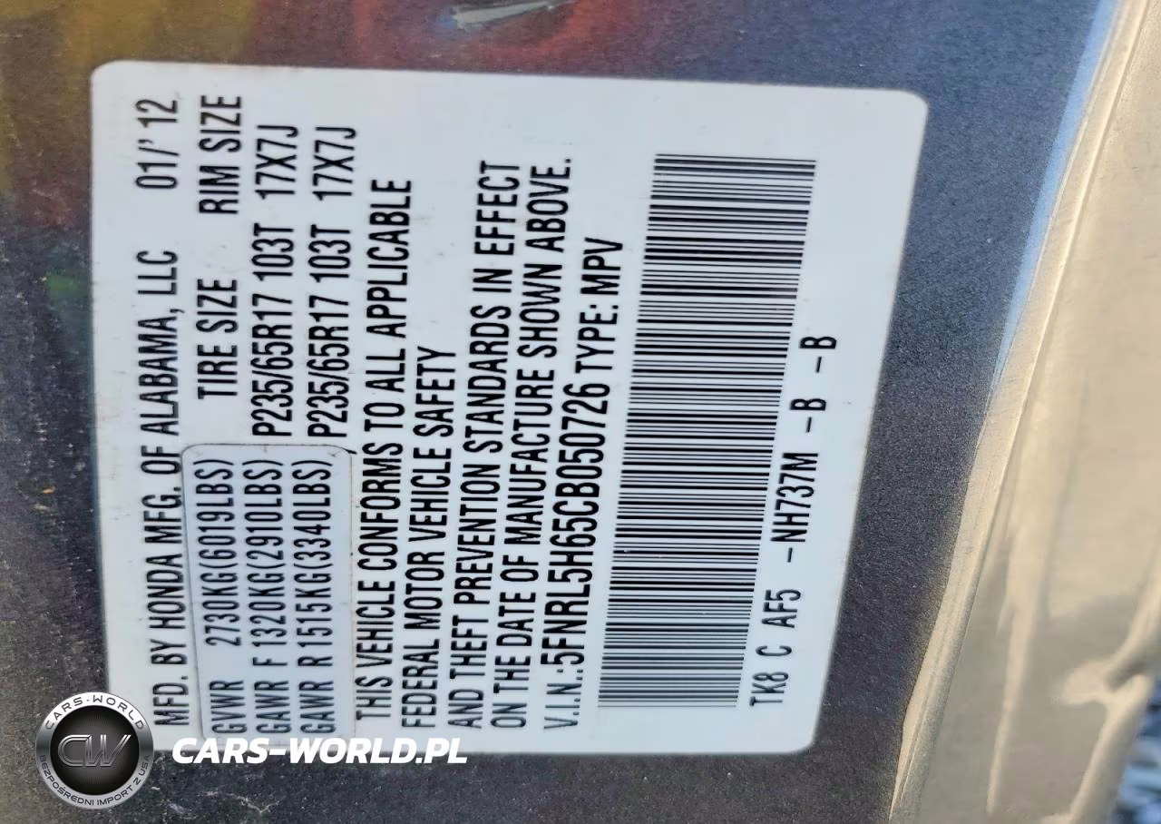 2012 Honda Odyssey Exl VIN:5FNRL5H65CB050726 - 13