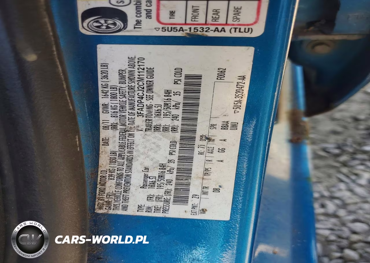 2012 Ford Fiesta VIN:3FADP4CJ2CM112170 - 12