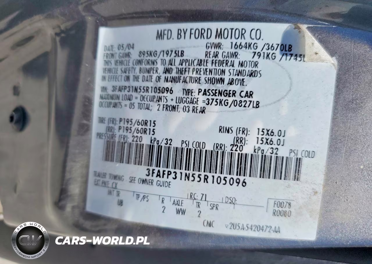 2005 Ford Focus Zx3 VIN:3FAFP31N55R105096 - 12