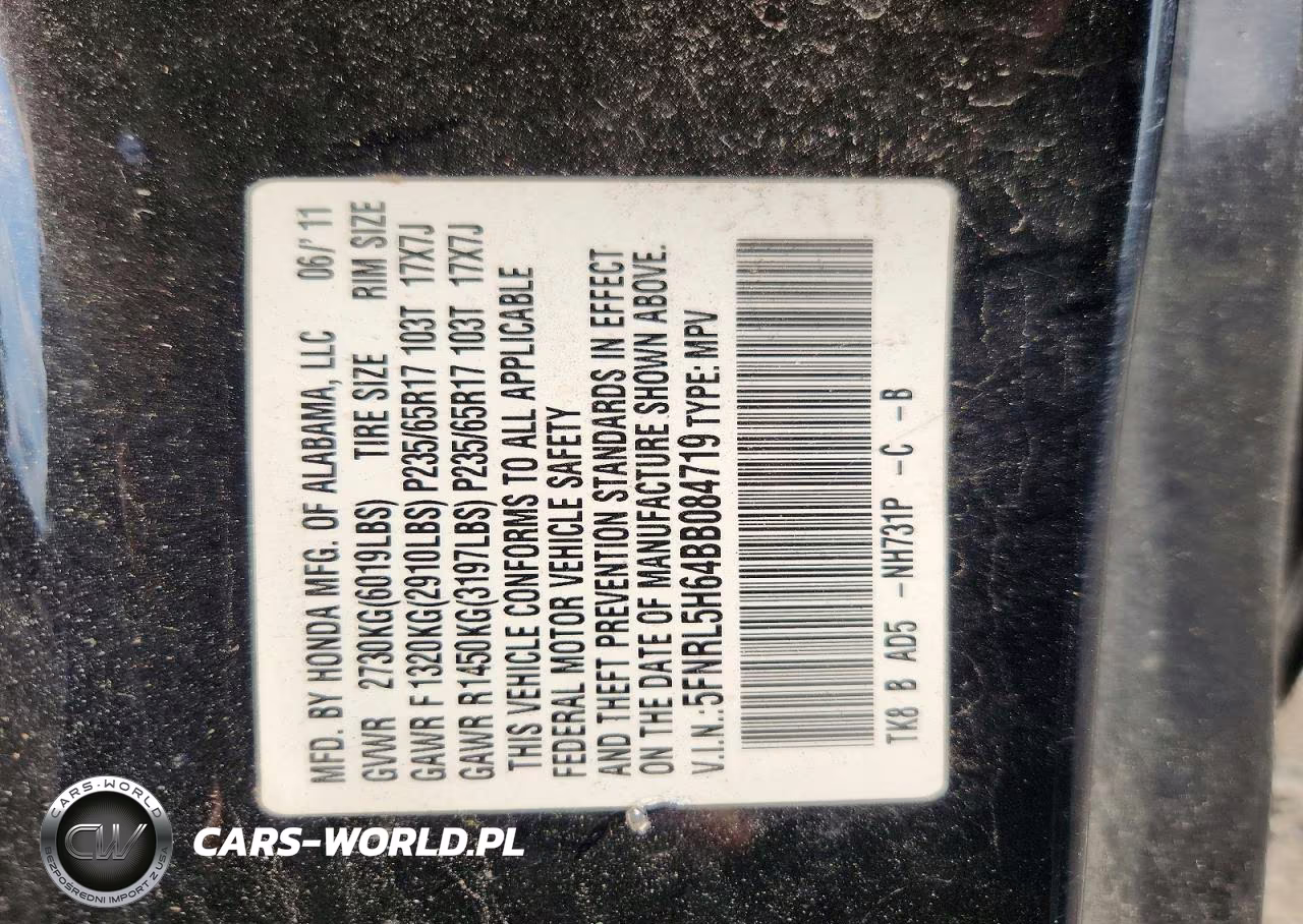 2011 Honda Odyssey Exl VIN:5FNRL5H64BB084719 - 13