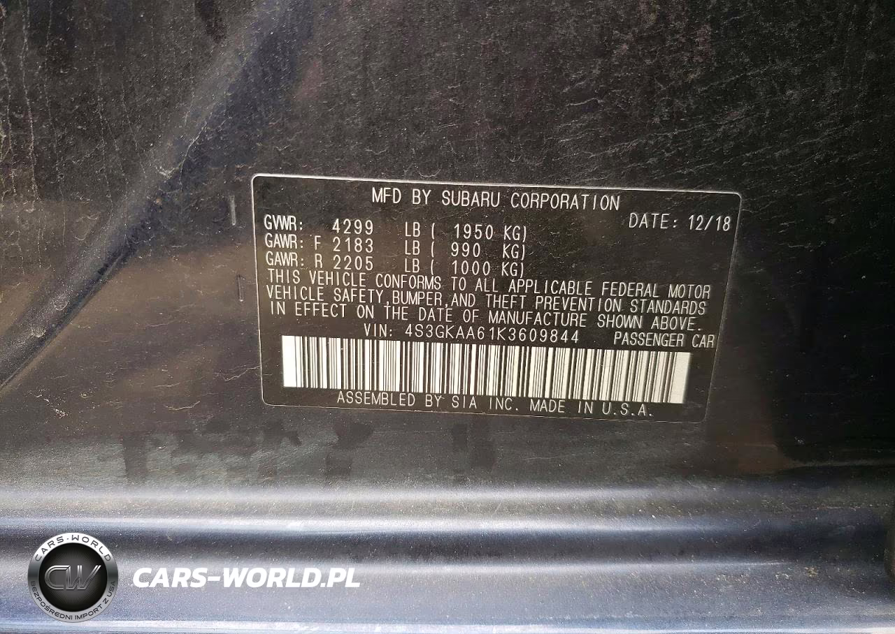 2019 Subaru Impreza VIN:4S3GKAA61K3609844 - 24
