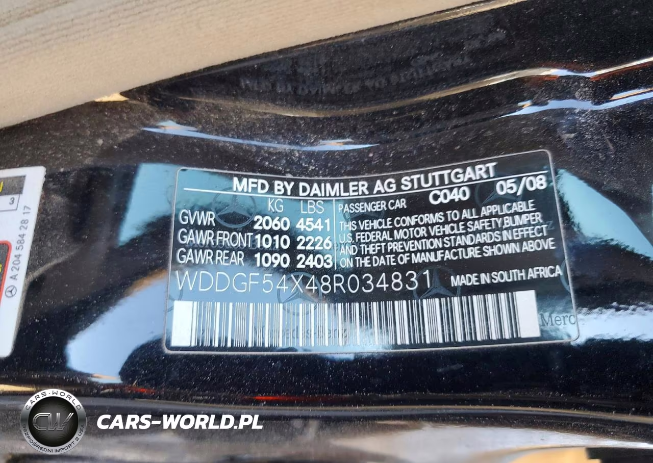 2008 Mercedes-Benz C 300 VIN:WDDGF54X48R034831 - 14