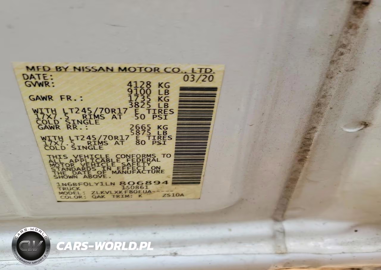 2020 Nissan Nv 2500 Hd Sv VIN:1N6BF0LY1LN806894 - 13