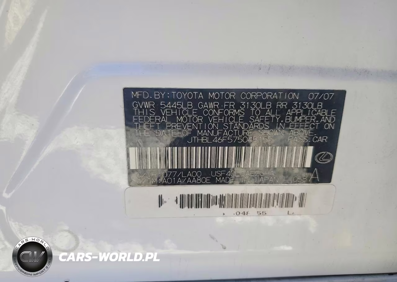 2007 Lexus Ls 460 VIN:JTHBL46F575048155 - 12