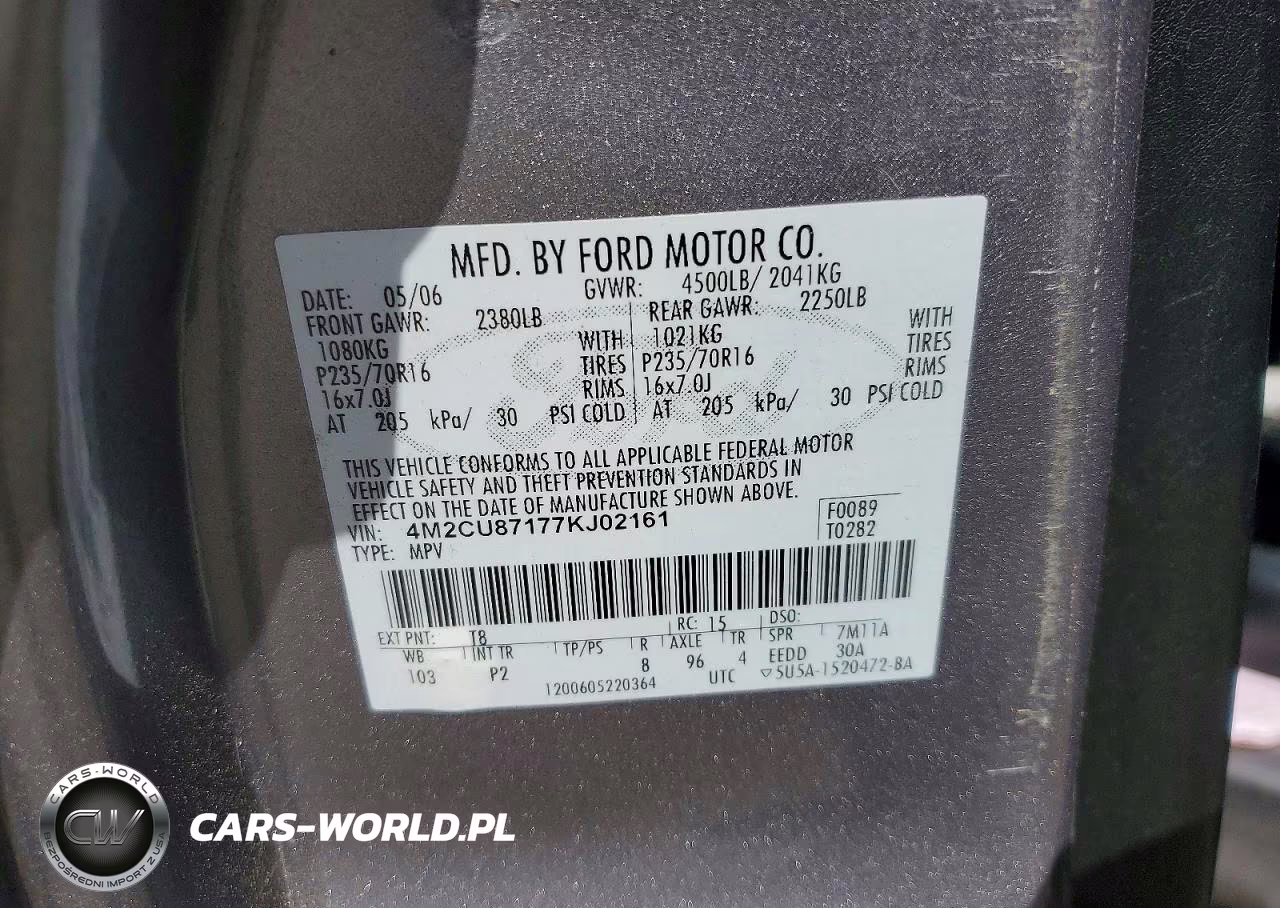 2007 Mercury Mariner Premier VIN:4M2CU87177KJ02161 - 13