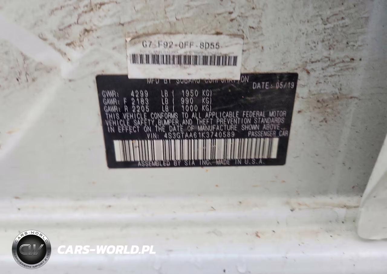 2019 Subaru Impreza VIN:4S3GTAA61K3740589 - 12