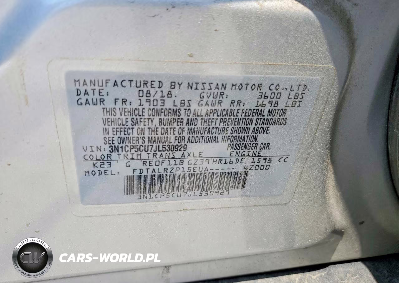 2018 Nissan Kicks S VIN:3N1CP5CU7JL530929 - 12