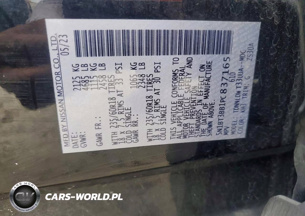 2023 Nissan Rogue Sv VIN:5N1BT3BB1PC837165 - 12