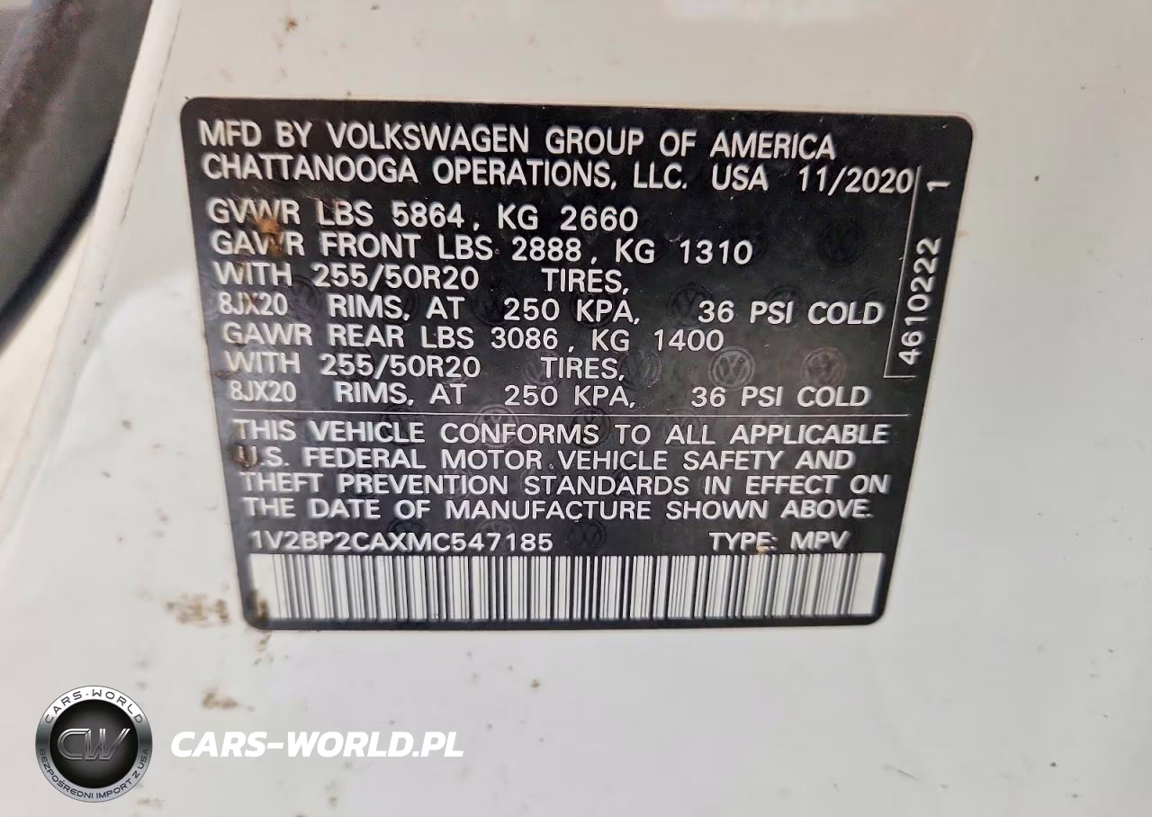 2021 Volkswagen Atlas Sel VIN:1V2BP2CAXMC547185 - 14