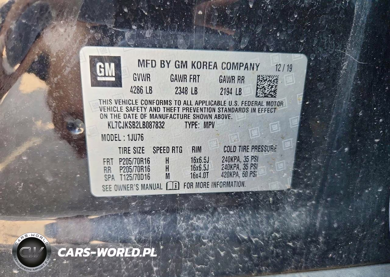 2020 Chevrolet Trax Ls VIN:KL7CJKSB2LB087832 - 12