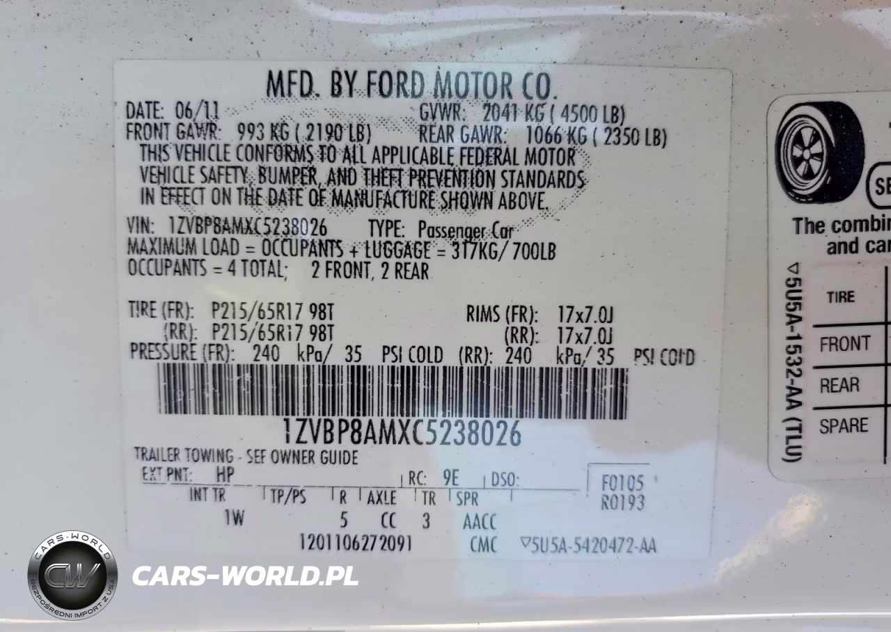 2012 Ford Mustang VIN:1ZVBP8AMXC5238026 - 13
