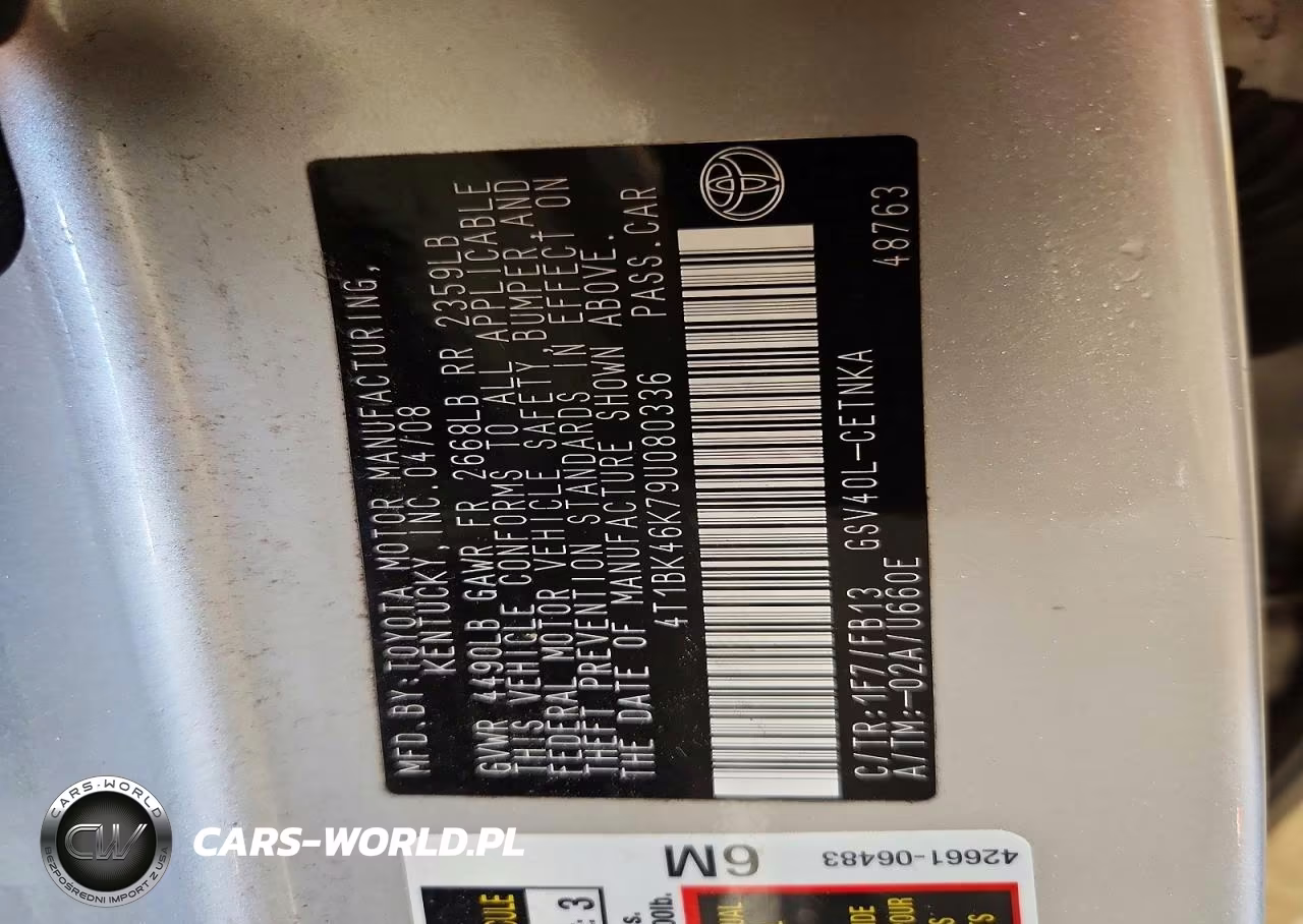 2009 Toyota Camry Le V6 VIN:4T1BK46K79U080336 - 12