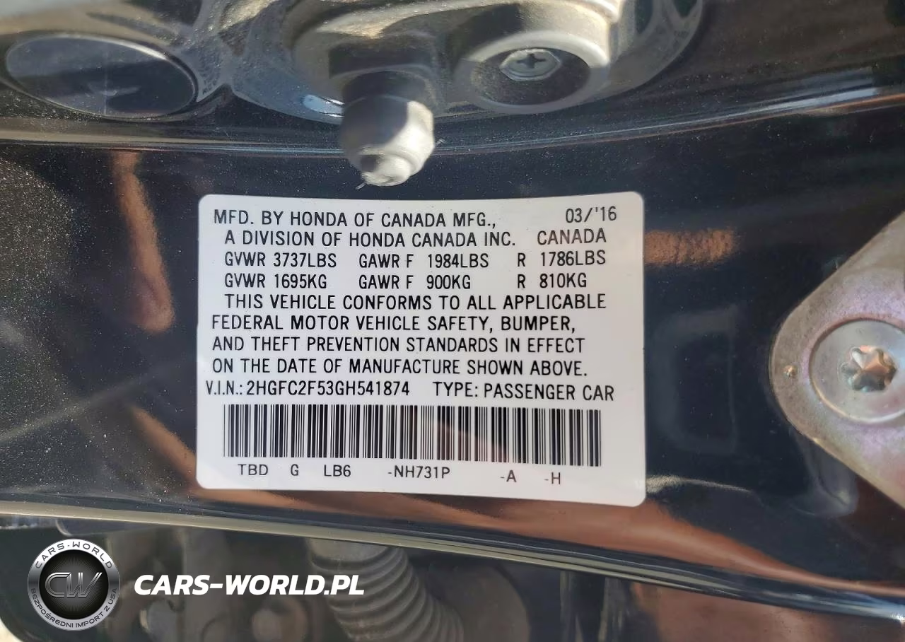 2016 Honda Civic Lx VIN:2HGFC2F53GH541874 - 12