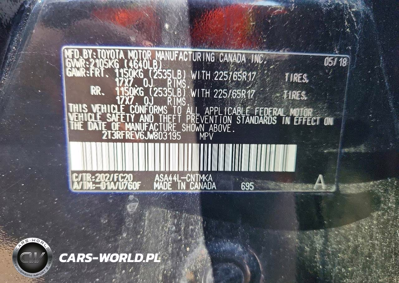 2018 Toyota Rav4 Xle VIN:2T3RFREV6JW803195 - 13