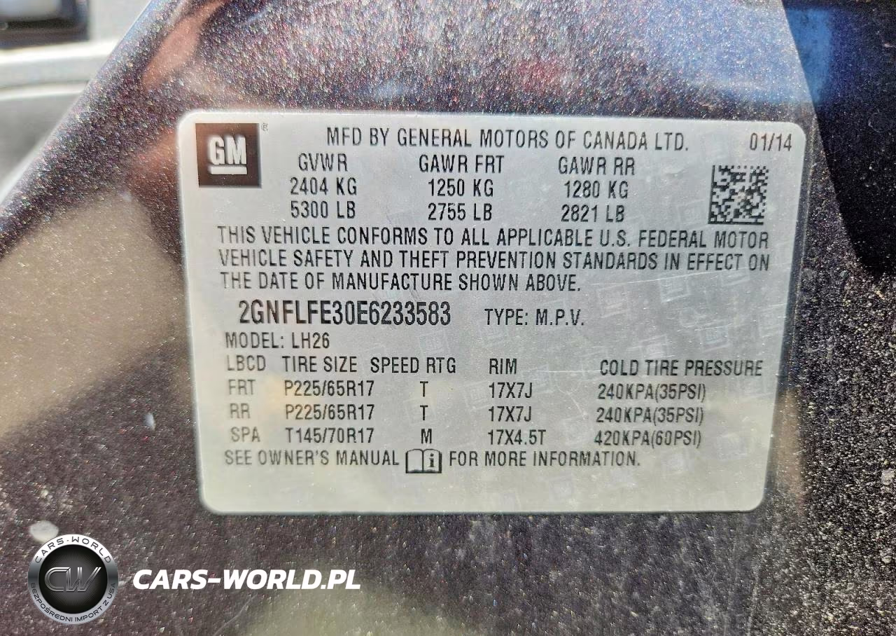 2014 Chevrolet Equinox Lt VIN:2GNFLFE30E6233583 - 13
