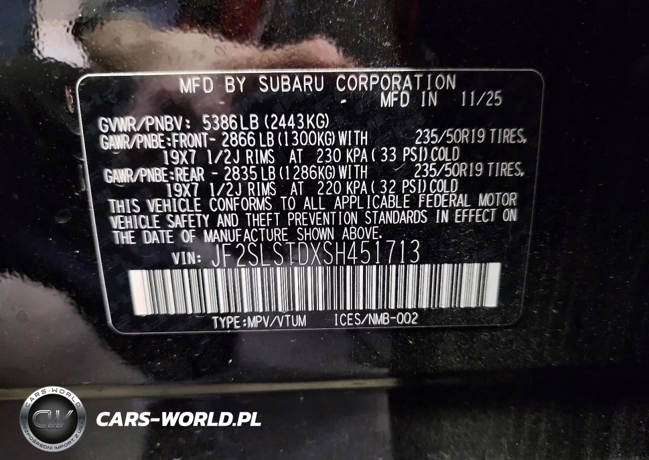 2025 Subaru Forester Touring VIN:JF2SLSTDXSH451713 - 13