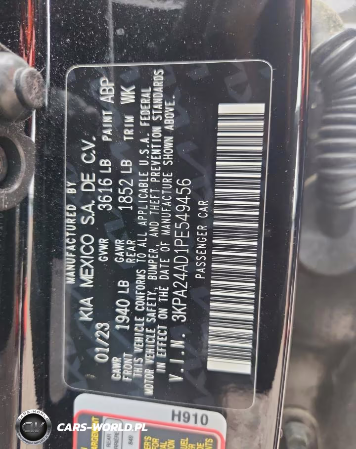 2023 Kia Rio S VIN:3KPA24AD1PE549456 - 13