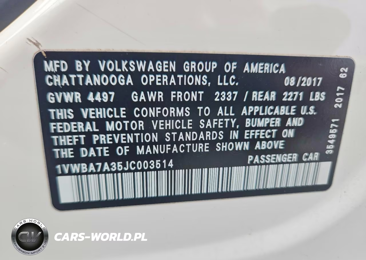 2018 Volkswagen Passat Se VIN:1VWBA7A35JC003514 - 12