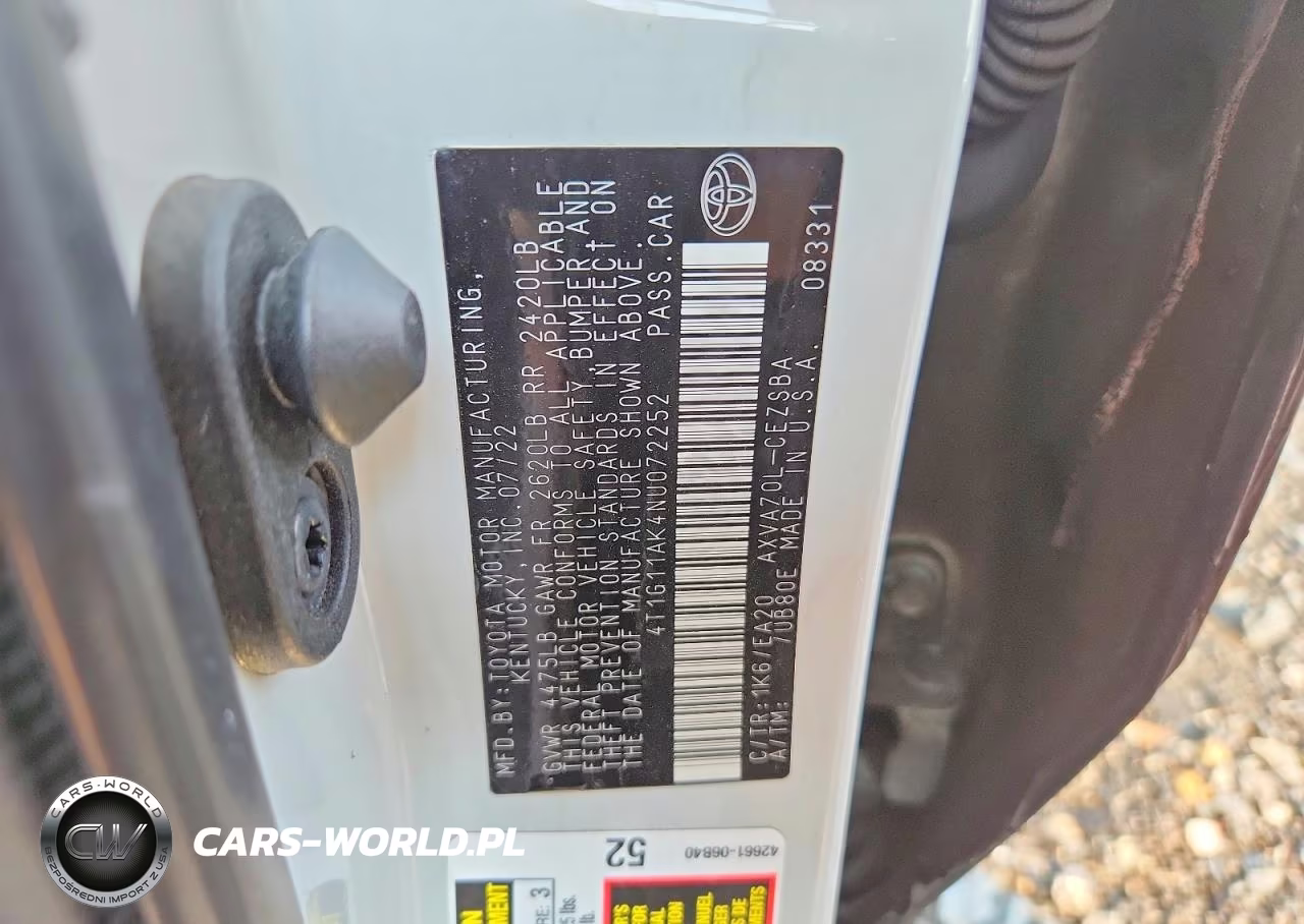 2022 Toyota Camry Se VIN:4T1G11AK4NU072252 - 12