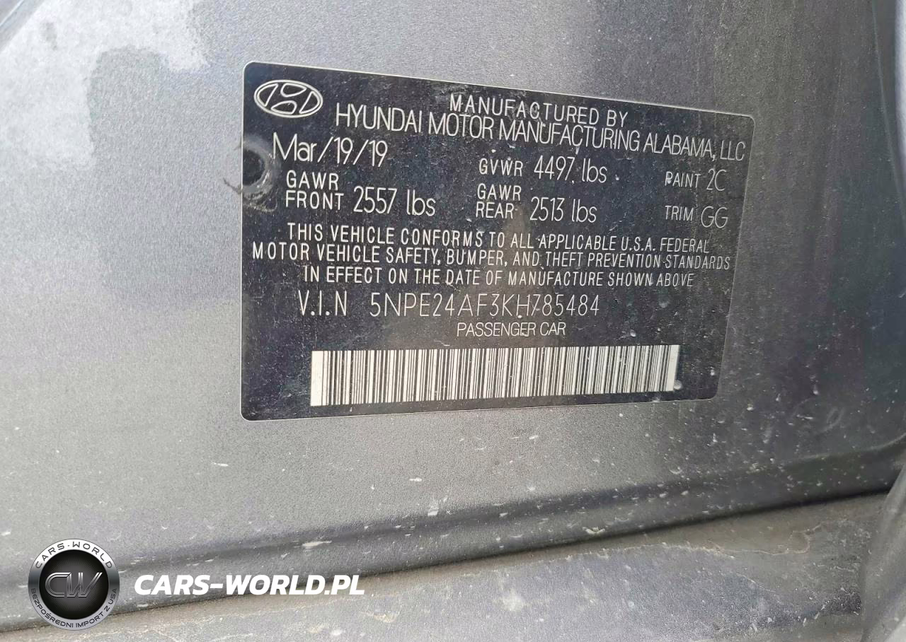 2019 Hyundai Sonata Se VIN:5NPE24AF3KH785484 - 12