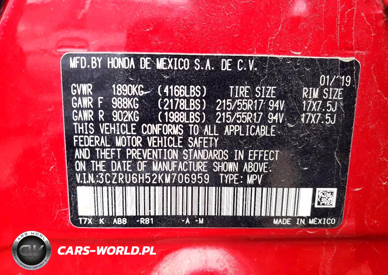 2019 Honda Hr-V Ex VIN:3CZRU6H52KM706959 - 13
