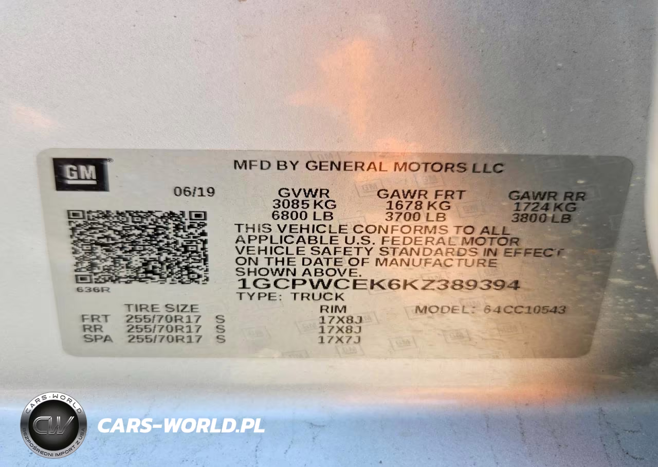 2019 Chevrolet Silverado C1500 Lt VIN:1GCPWCEK6KZ389394 - 12