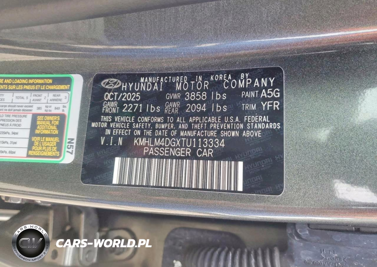 2026 Hyundai Elantra Sel Sport VIN:KMHLM4DGXTU113334 - 12