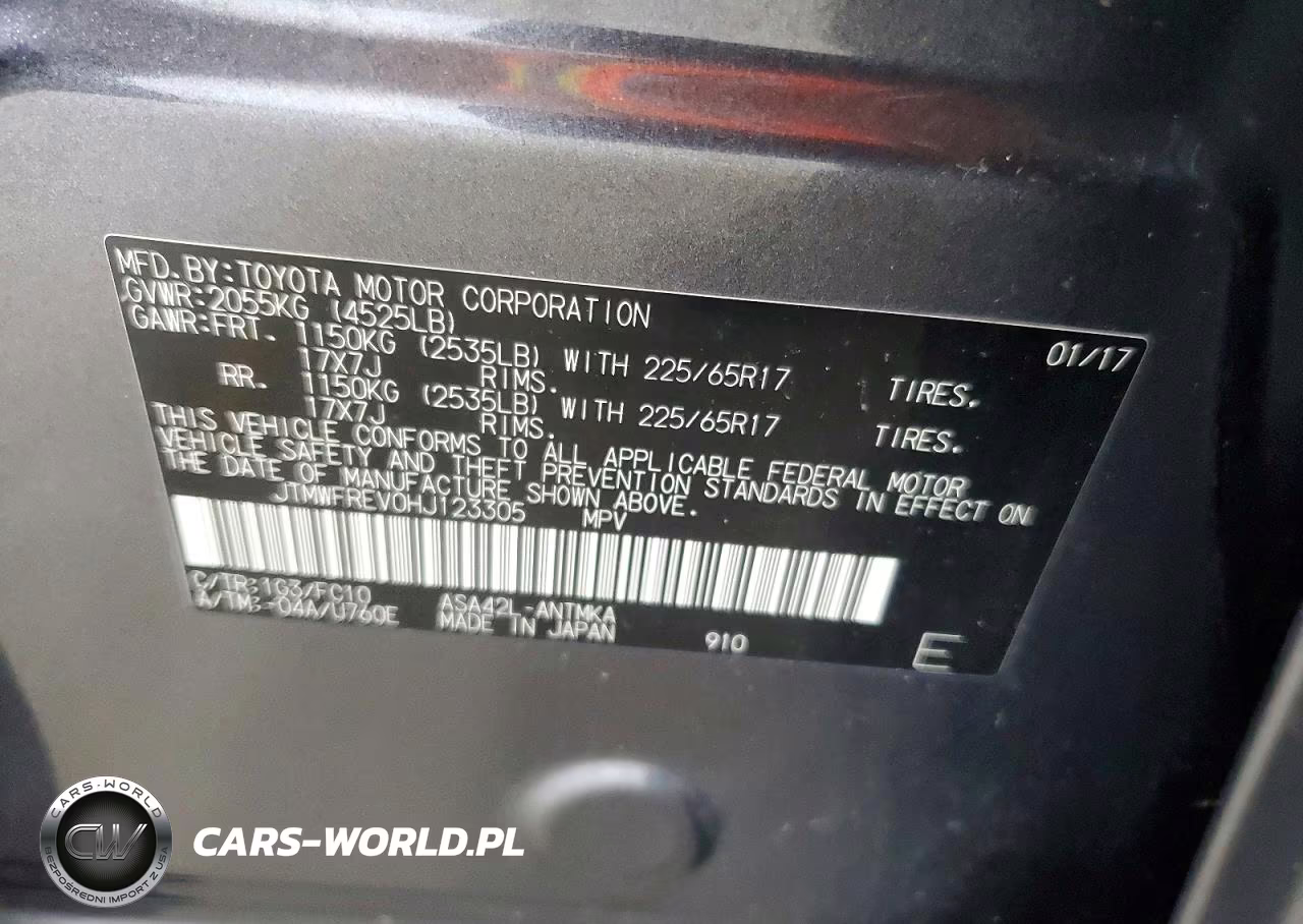 2017 Toyota Rav4 Xle VIN:JTMWFREV0HJ123305 - 13
