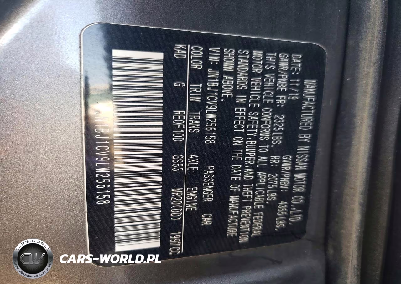 2020 Nissan Rogue Sport S VIN:JN1BJ1CV9LW256158 - 12