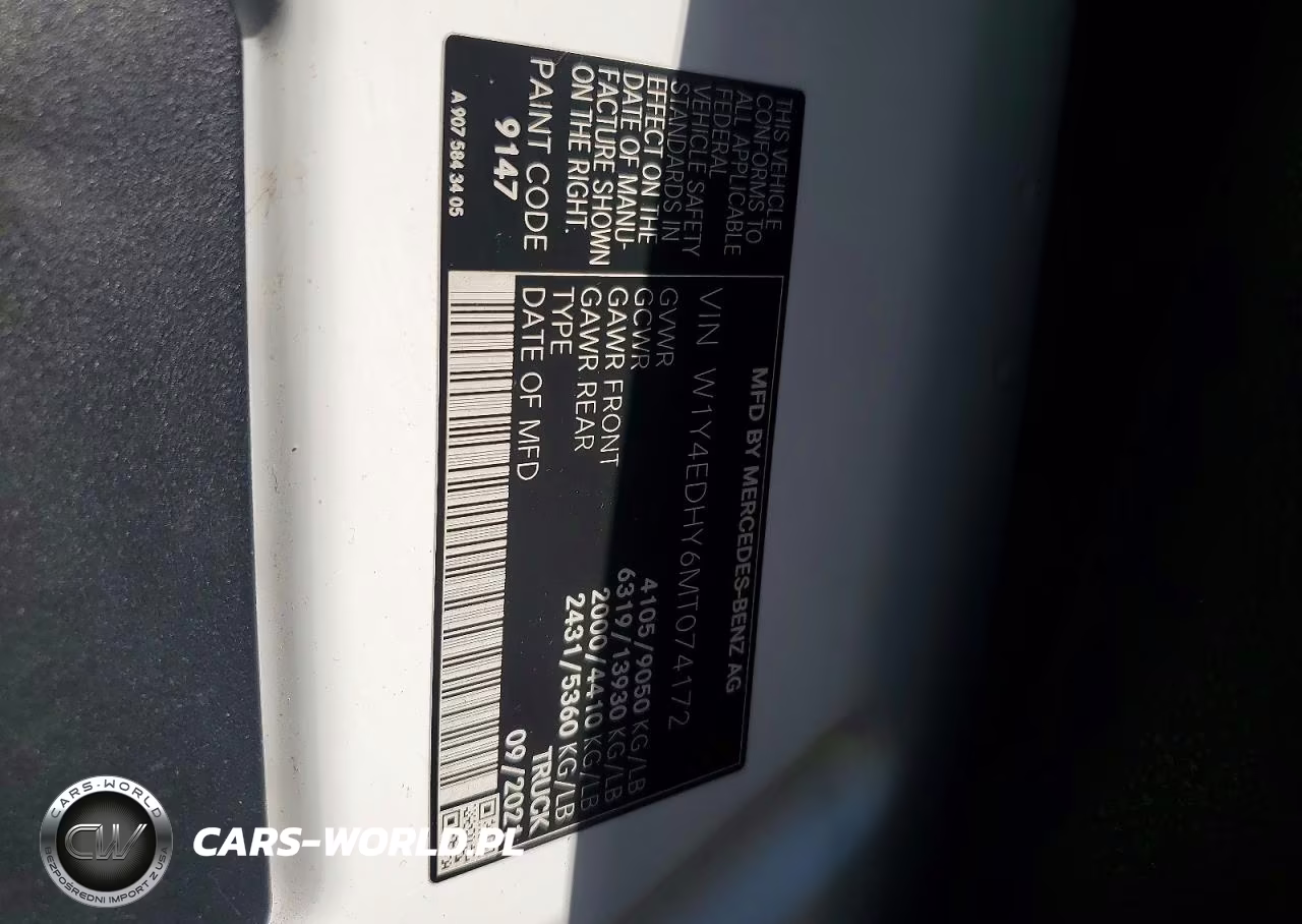 2021 Mercedes-Benz Sprinter 2500 VIN:W1Y4EDHY6MT074172 - 13