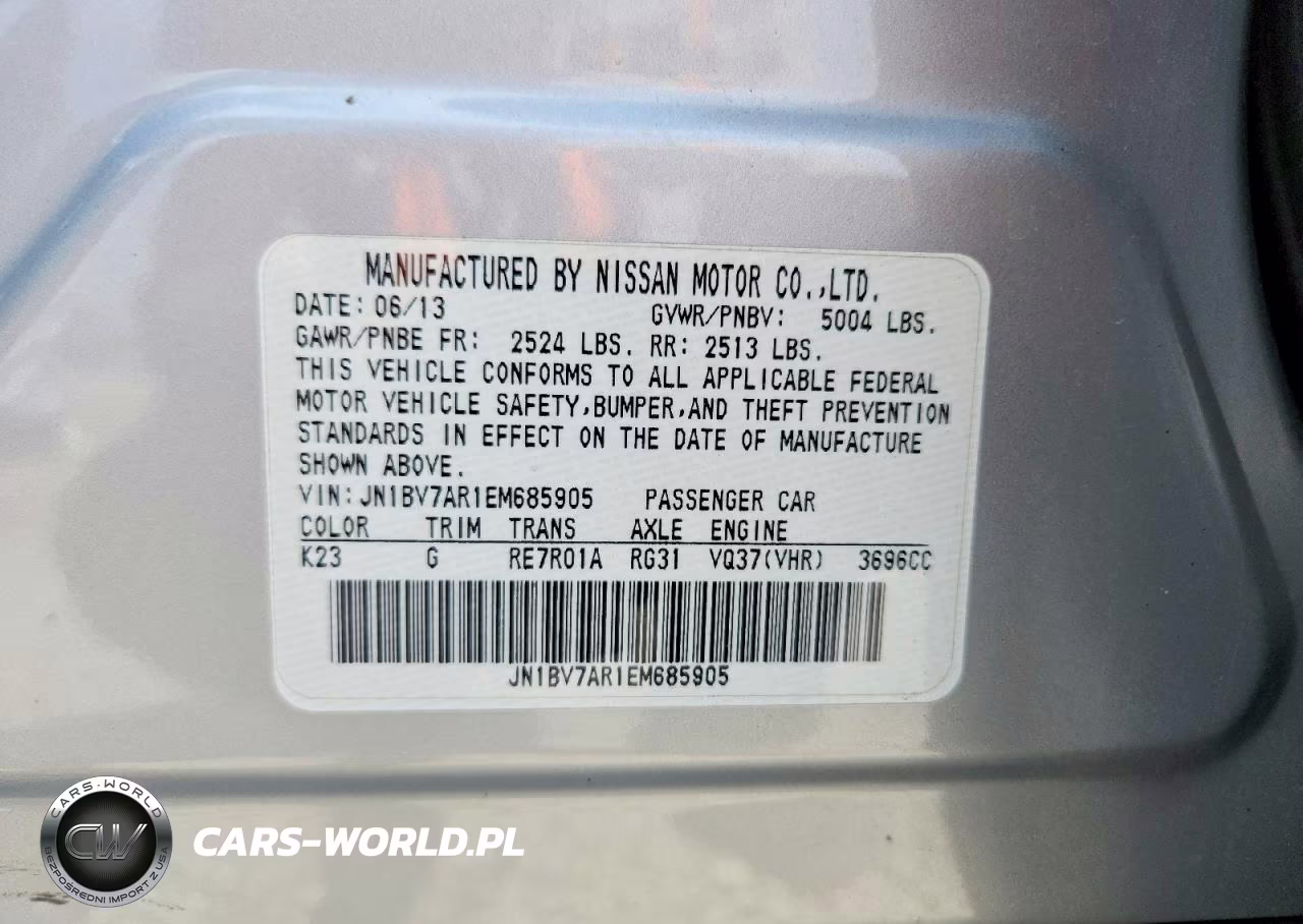 2014 Infiniti Q50 Base VIN:JN1BV7AR1EM685905 - 12